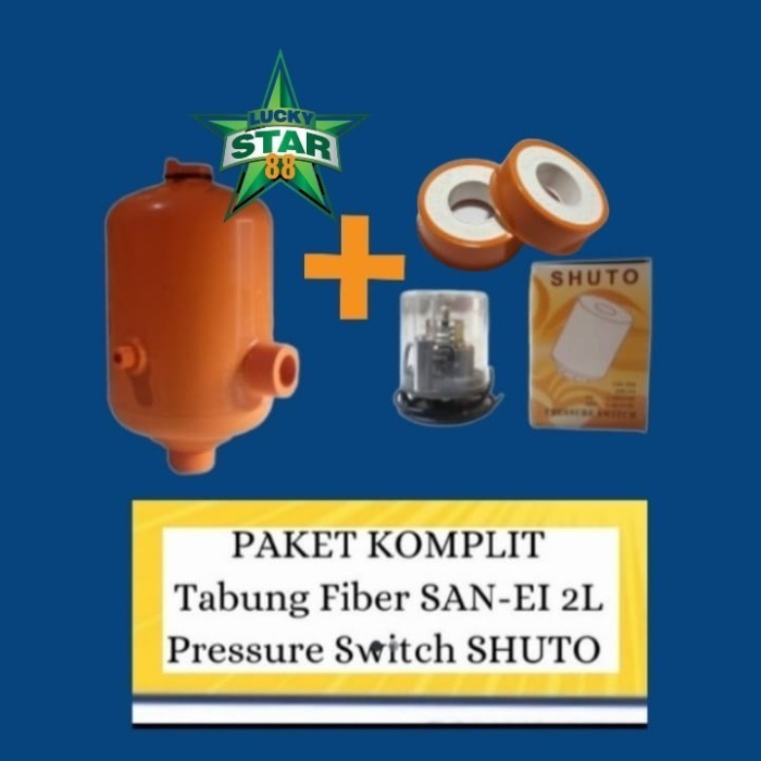 Komplit Tabung fiber otomatis pompa air shimizu ps 116 bit 128