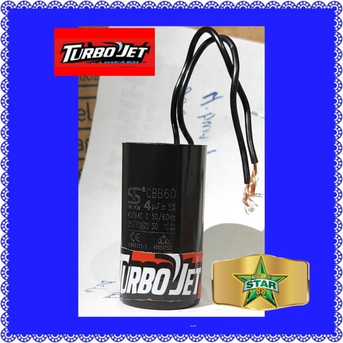Kapasitor mesin pompa air wasser pb 60 ea booster capasitor pb60ea