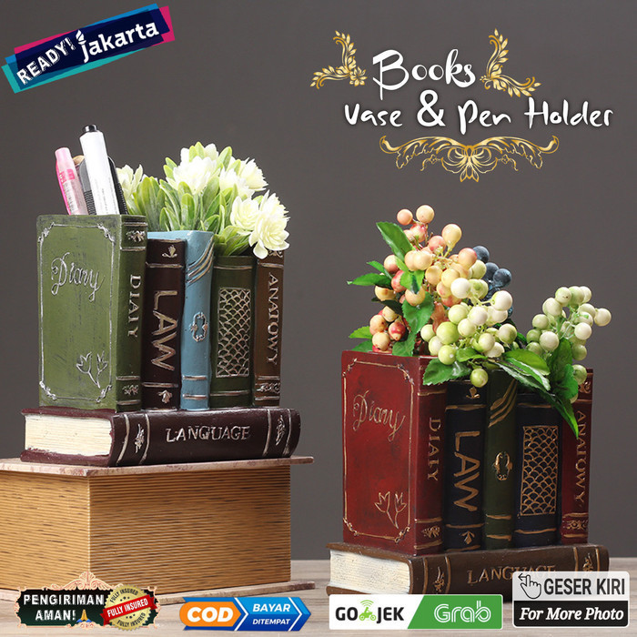 

VAS BUNGA BUKU PAJANGAN BUKU TEMPAT BALLPOINT BOOKS VASE PEN HOLDER