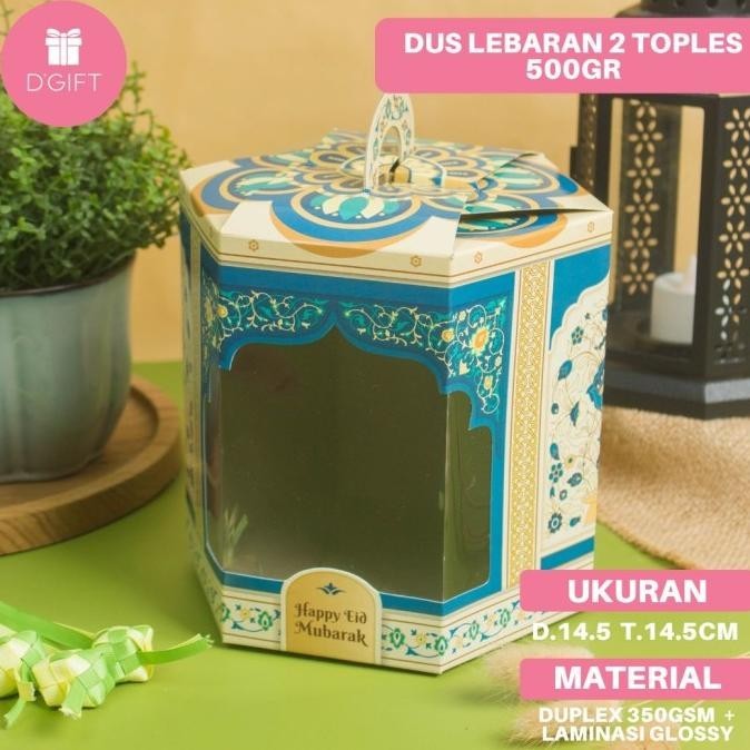 

Box Hampers Kue Kering Parcel Lebaran Dus Kue Kering 2 Toples 500gr