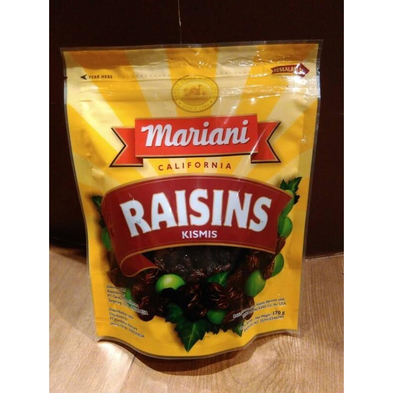 

TERBAIK! BUAH ANGGUR KISMIS KERING MARIANI PREMIUM RAISINS DRY FRUIT 170 GR