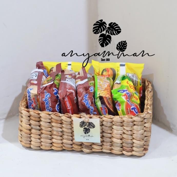 Kotak/Box Anyaman Enceng Gondok Persegi Panjang/Kotak Hampers 1Bh