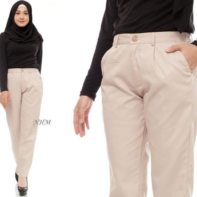 Baru - Celana Baggy Kancing, Celana Kerja Wanita, Baggy Pants - Hitam, XL !!