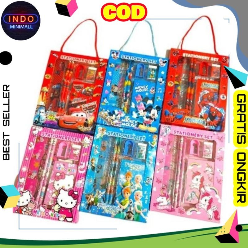 

Paket Alat Tulis 6in1 NOTES - Stationery Set Karakter SE11