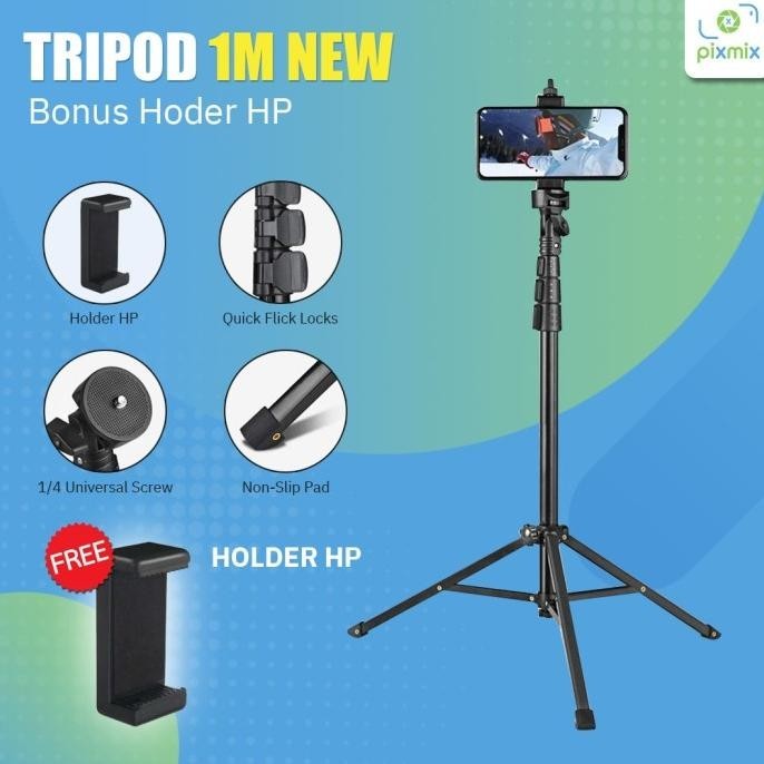 Terbaik! Tripod Kamera Handphone - Bonus Holder Hp !