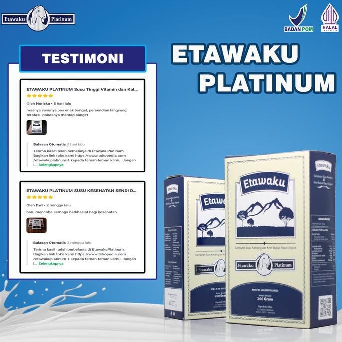 

Flash Sale 1 BOX ETAWAKU PLATINUM SPESIAL SUSU KAMBING ETAWA 100% PRODUK ASLI ,,