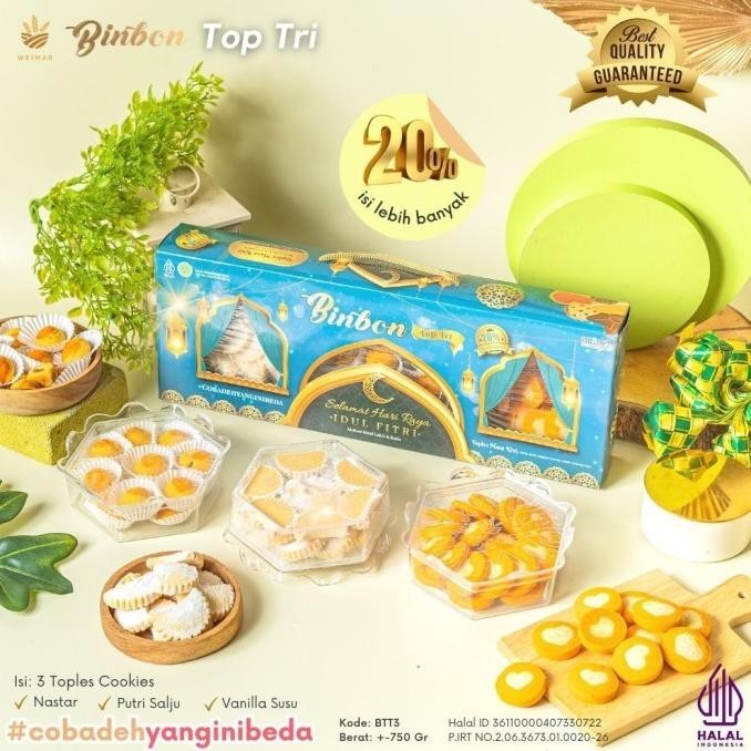 

Ready Paket Kue Lebaran / 3 Toples Kue Kering Lebaran / We Marie Top Tri Limited Edition