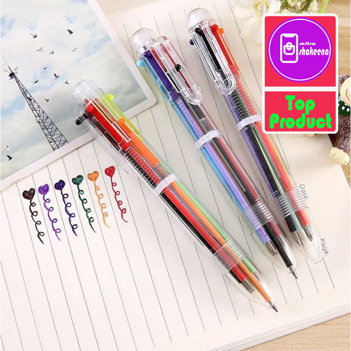 

SHMS Pulpen 6 in 1 Pena Bolpoin Warna-Warni Multi Colored Pen 1IMC Multi-Color