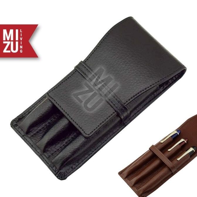 

Mizu Sanpon Fountain Pen Case 2/3 Slots Vegan Leather Tempat Pensil