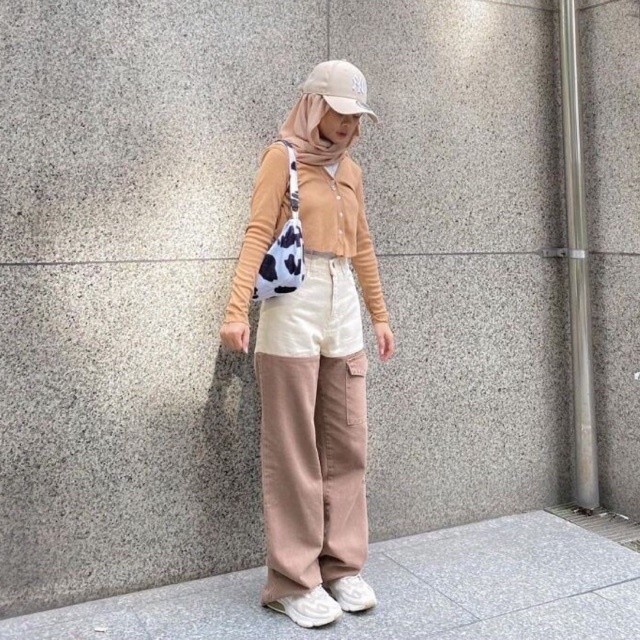 [ONLINE EXCLUSIVE] JEANS HIGHWAIST TWO TONE JEANS KULOT HIGHWAIST 2in1 ~JEANS CULLOTE HIGHWAIST