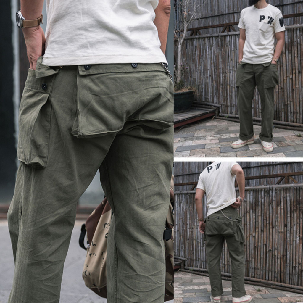 [ONLINE EXCLUSIVE] Hark Cargo Monkey Pants Multipocket Vintage - Back Pocket - Military War Pants