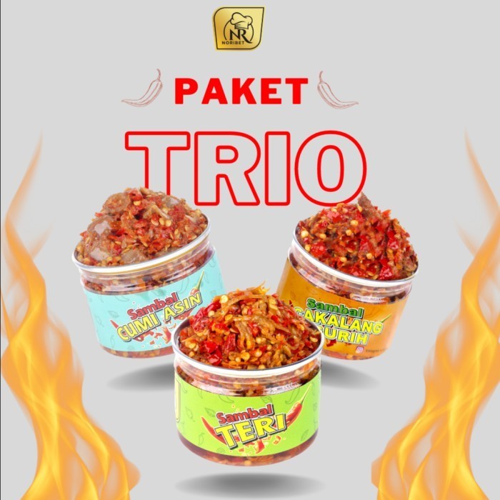 

Paket Trio Sambal Noribet Teri - Cumi Asin - Cakalang Gurih