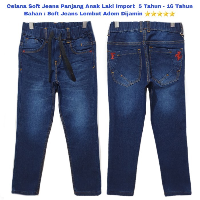 Celana Jeans Stretch Panjang Anak Laki 5-16 Tahun Anak Tanggung