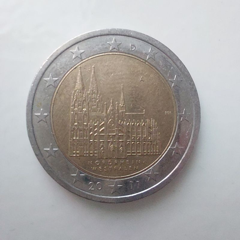 Uang Koin Germany 2 Euro Commemorative Nordrhein Westfalen Bimetal Tahun 2011 - Jerman Deutsch