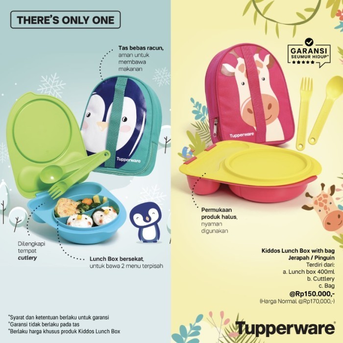 Tempat Makan Anak Tupperware Kiddos Lunch Set Berhadiah Tas