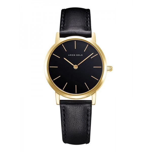 Jam Wanita Aries Gold  Original Formal Gold Leather L-1023-G-BK
