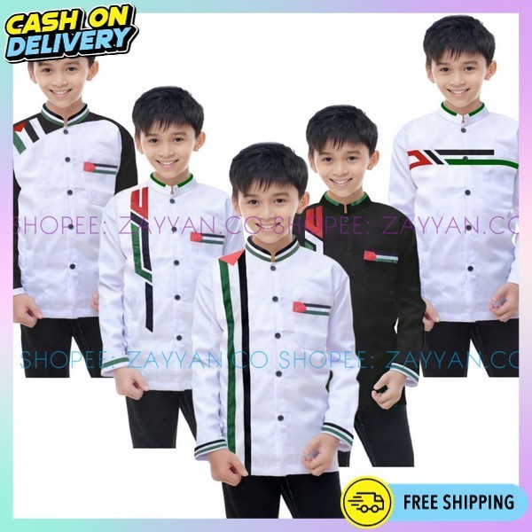 Bju Kko Ank Tanggung Kemeja Kids Laki-Laki Kokoj Kmeja Kerah Bju Kokoh Kokp Amak Cowok Pakean Muslim