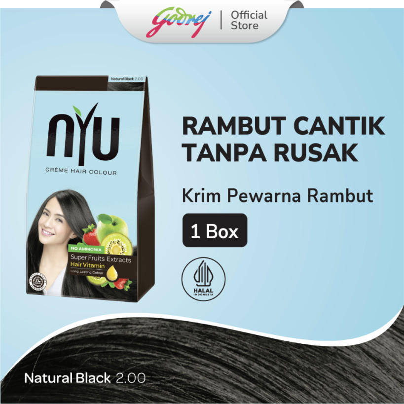NYU Creme Hair Colour Natural Black - Pewarna Rambut