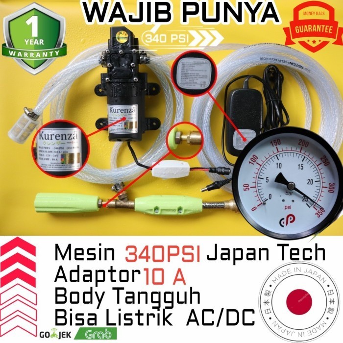 SET LENGKAP MESIN POWER SPRAYER ALAT CUCI AC MOTOR MOBIL STEAM ORIGINAL