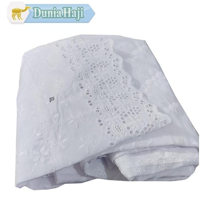 <<<<<] Kerudung Hijab Bergo Arab Jumbo Hitam Putih Motif Bordir Bunga