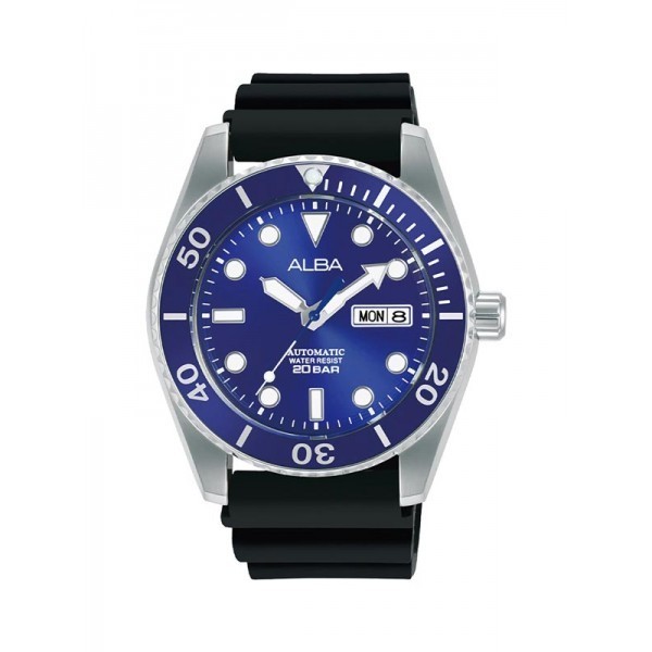 Jam Pria Alba  Original Sport Silver Rubber AL4363 X1