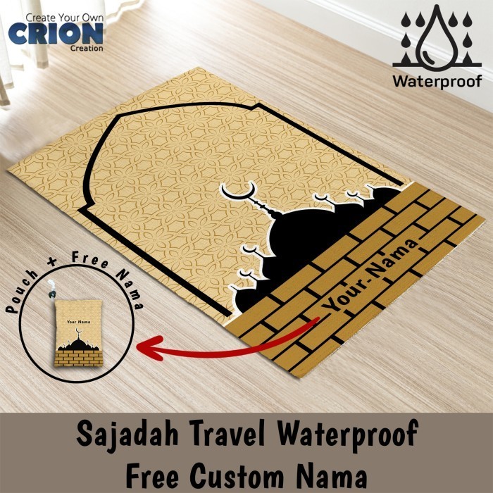 COD Sajadah Travel Waterproof Dewasa / Bisa Custom Nama - By Crion