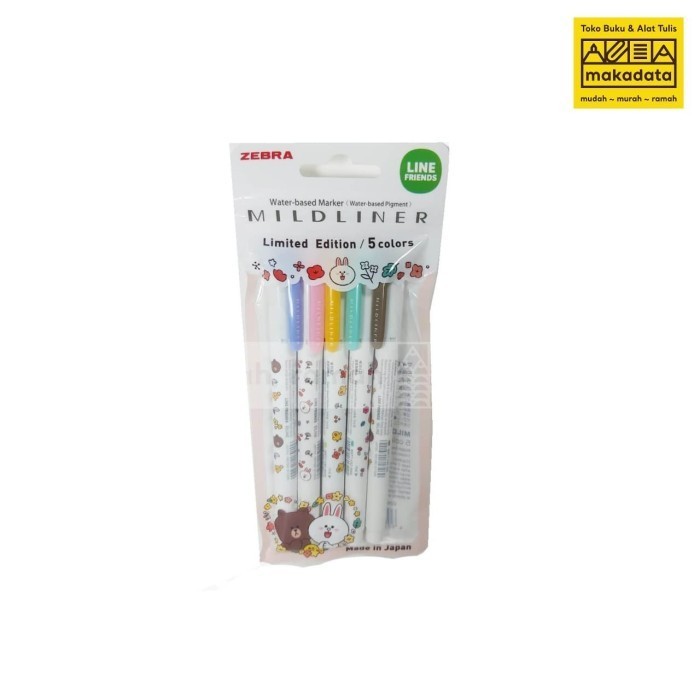 

Set Mildliner Midliner Line Zebra 5 Warna Pastel Murah