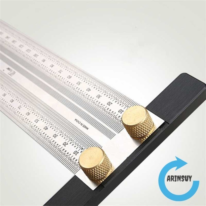 

Penggaris Mistar Ukur Mark Line T-Type Measuring Ruler Woodworking