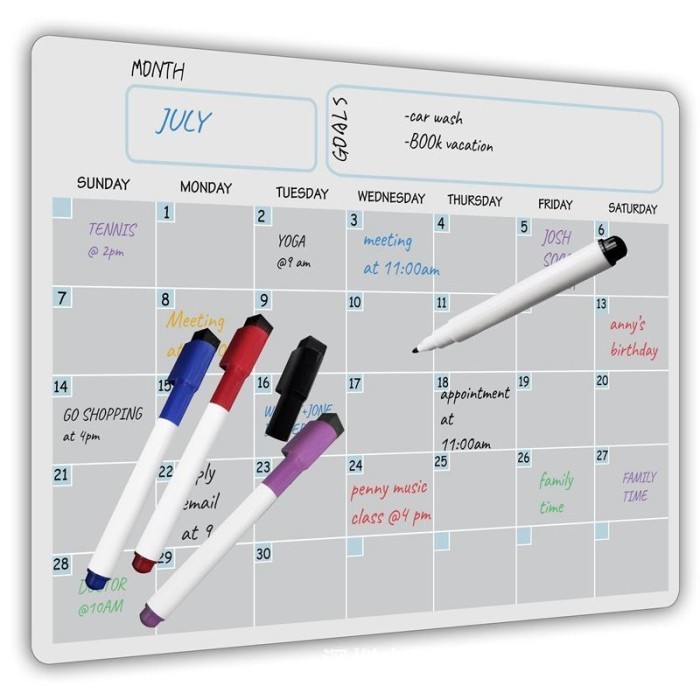 

Ready A3 Magnetic Whiteboard Dry Erase Calendar Set For Fridge 17X12