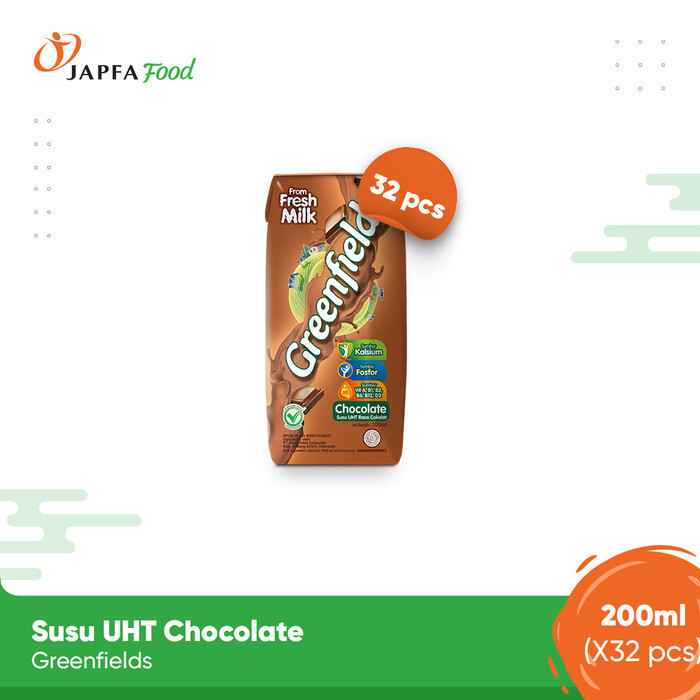 

Greenfields Susu UHT Chocolate 200ml - Isi 32 pcs - 100% Fresh Milk dari Greenfields Farm