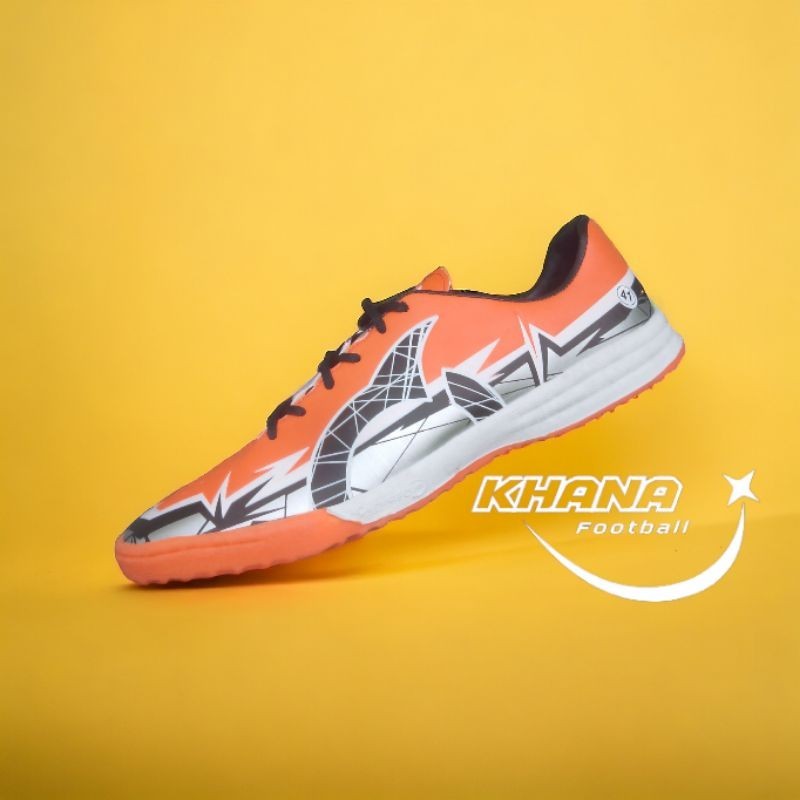 Ortuseigh sepatu futsal Ortus Catalyst Raiden cyan FG in orange