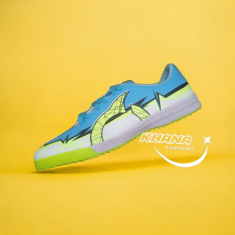 Ortuseigh sepatu futsal Ortus Catalyst Raiden cyan FG in putih toska