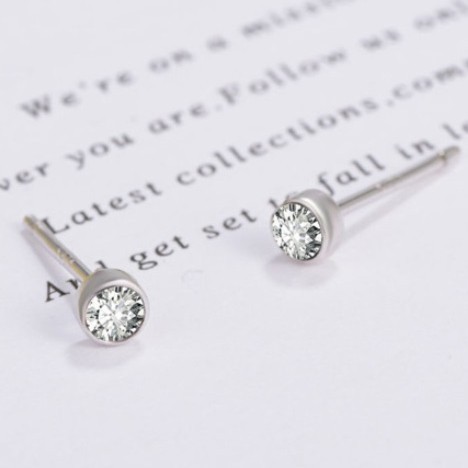 ANTING STUD ELEGAN MATA SATU KECIL - SUBANG WANITA PESTA KASUAL S925