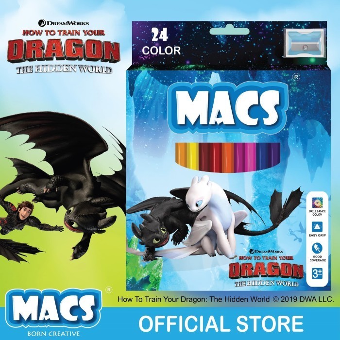 

Sale Pencil Warna How To Train Your Dragon Light Fury Macs 24 Colors Limited