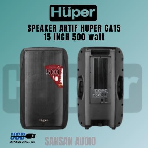 Ga 15 A/ Ga15A/ Ga15 A Speaker Aktif Ga15 Huper 15 Inch 500 Watt Huper Xadamerxa