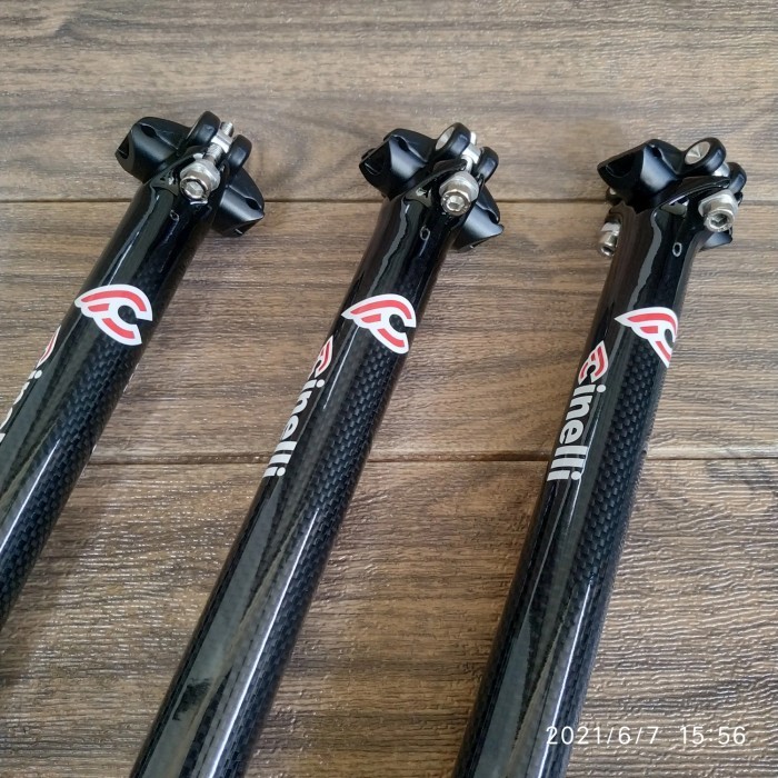 Cinelli Seatpost Carbon 27.2 Mm Straight 0 Offset Lurus 3K Glossy