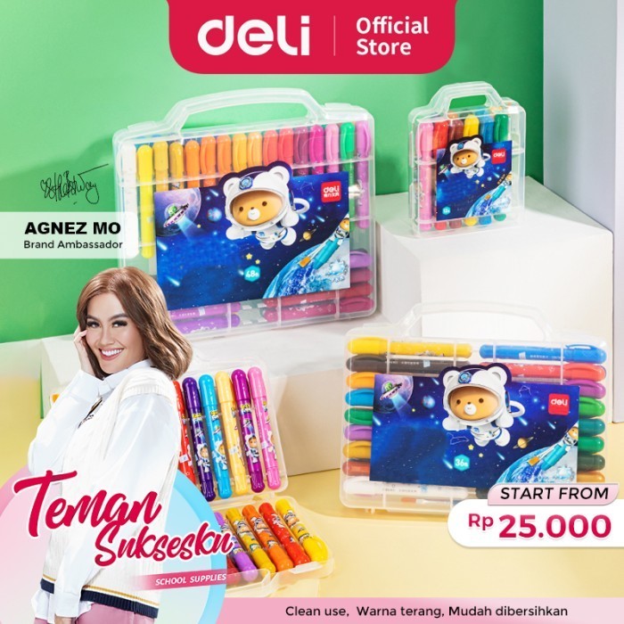 

Limited Deli Krayon / Oil Pastel / Crayon Anti Kotor Free Kuas 72136 Diskon