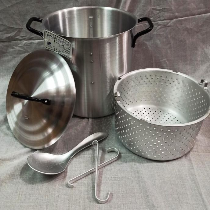 Sale Now Panci Rice Steamer Nasi Bima Kait Aluminium 24 Cm / Kukusan Nasi A009 Limited Edition