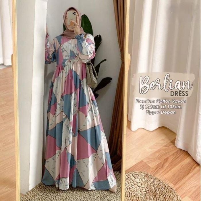 Gamis Netty Rayon Motif Bunga Baju Gamis Terbaru Kekinian Gamis Wanita