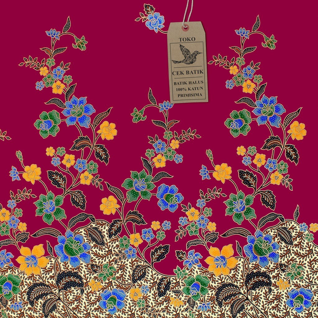 kain batik - Motif Batik Bunga Akar Anggun Manis (Pink fanta)