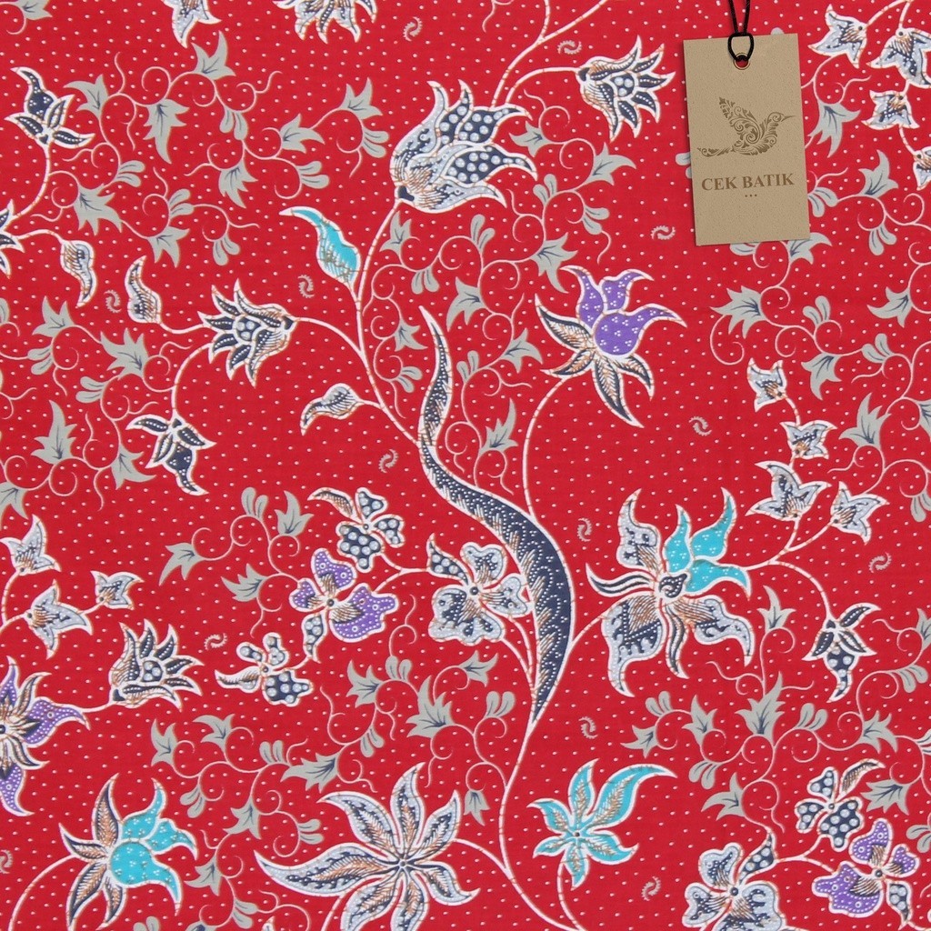 Kain Batik Motif Bunga (Merah)