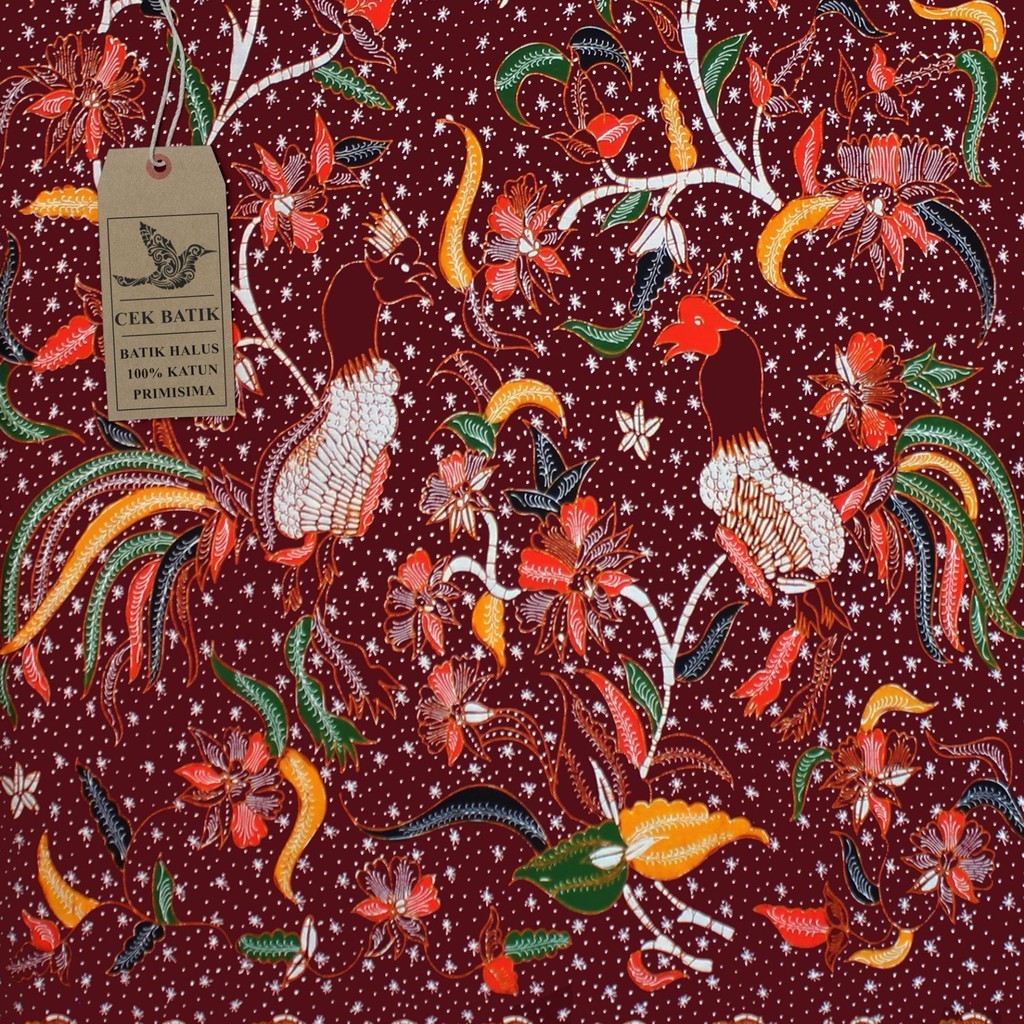 Kain Batik - Motif Ayam Jago Madura (Marun)