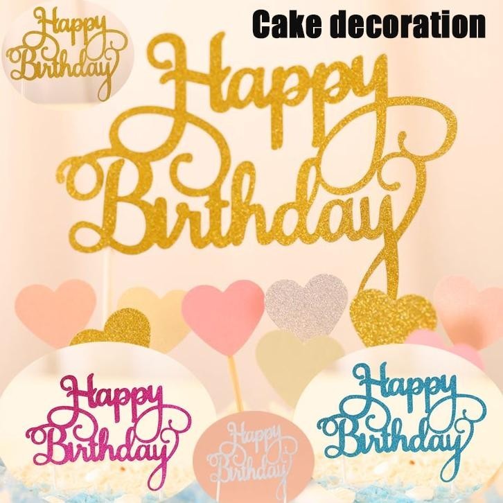 

Topper Kue Natal Cupcake Desain Merry Christmas Tulisan Happy Birthday -PD