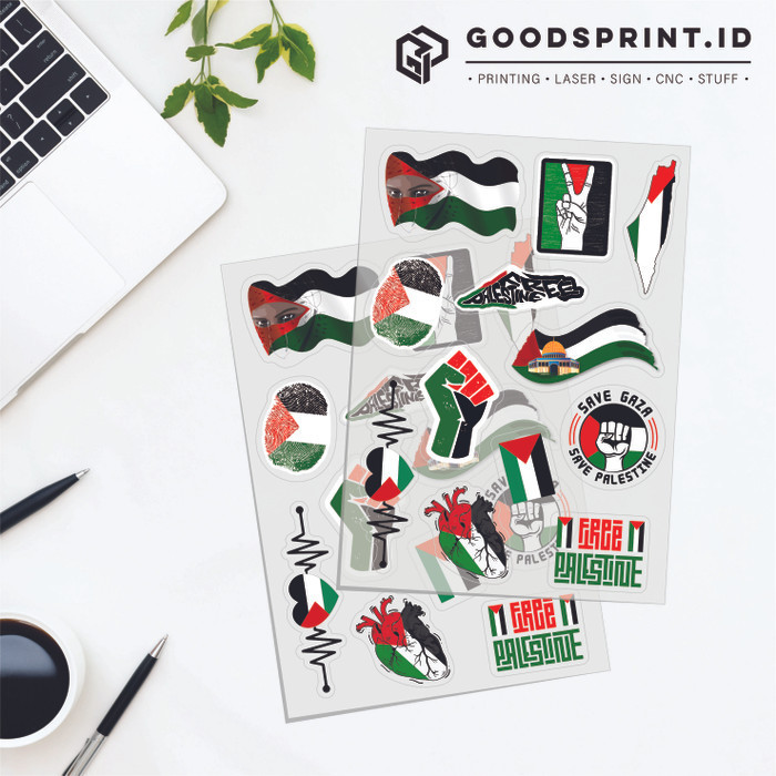 

paling diminati] FREE PALESTINE Sticker Transparan A6 Waterptoof Stiker Save Gaza