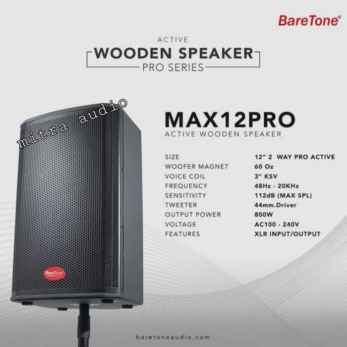 Speaker Aktif 12 Inch Baretone Max 12 Pro Max12Pro Max 12Pro Karaoke Lionpajristore