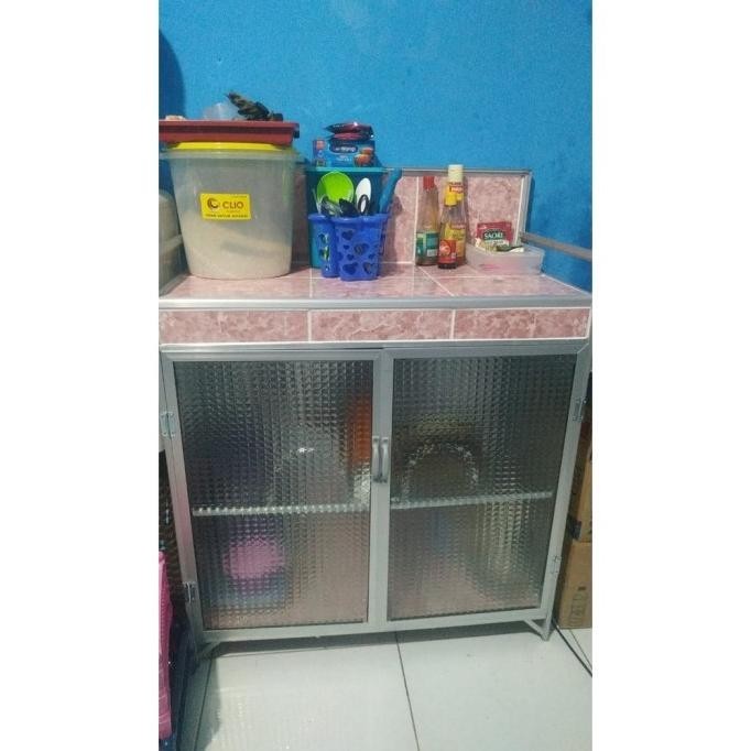 Rak Kompor 2 Tungku / Rak Piring Kaca 2 Pintu / Rak Dapur Matildachoice