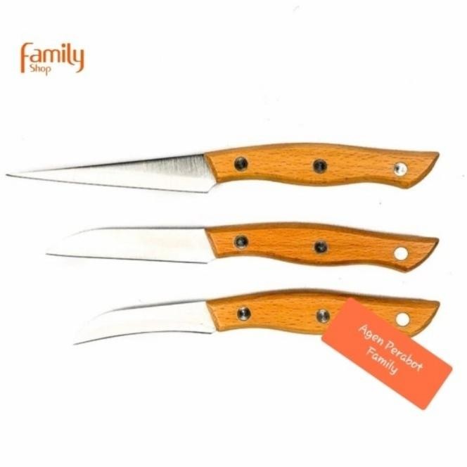 

Ukir Set 3 Pcs Garnish Stainless Steel Gagang Kayu Home Pro | Opheliazulaikastore
