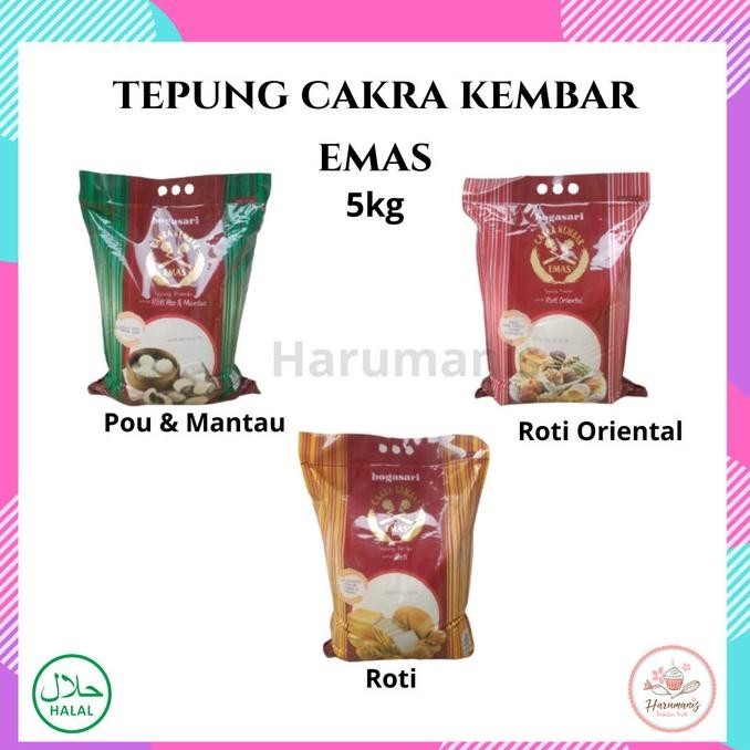 

Ready oke] Tepung Cakra Kembar Emas Roti Oriental / Bapao Pao Mantao / Roti 5kg