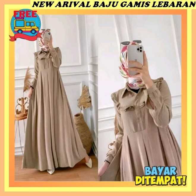 Lafreya Cleome Gamis Joan Import Organza Bordir Gamis Dress Wanita Mewah Terbaru Pesta Kondangan Baj