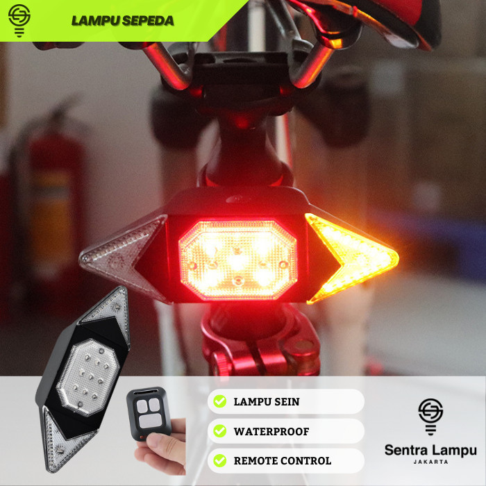 Terlaris Lampu Sepeda Rem Belakang Sein Otomatis Direction Rechargeable Promo Terbaru